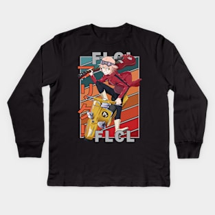 Haruko Haruhara Fooly Cooly Furi Kuri Flcl Vintage Kids Long Sleeve T-Shirt